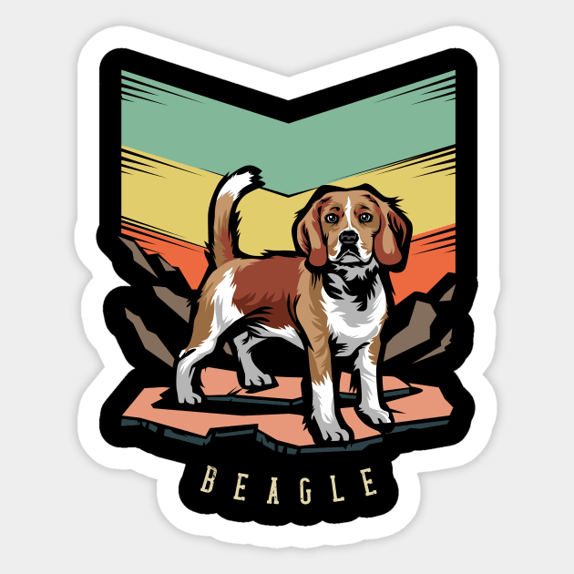 Beagle | Retro design for Dog Lovers Sticker by WearthisWearthat